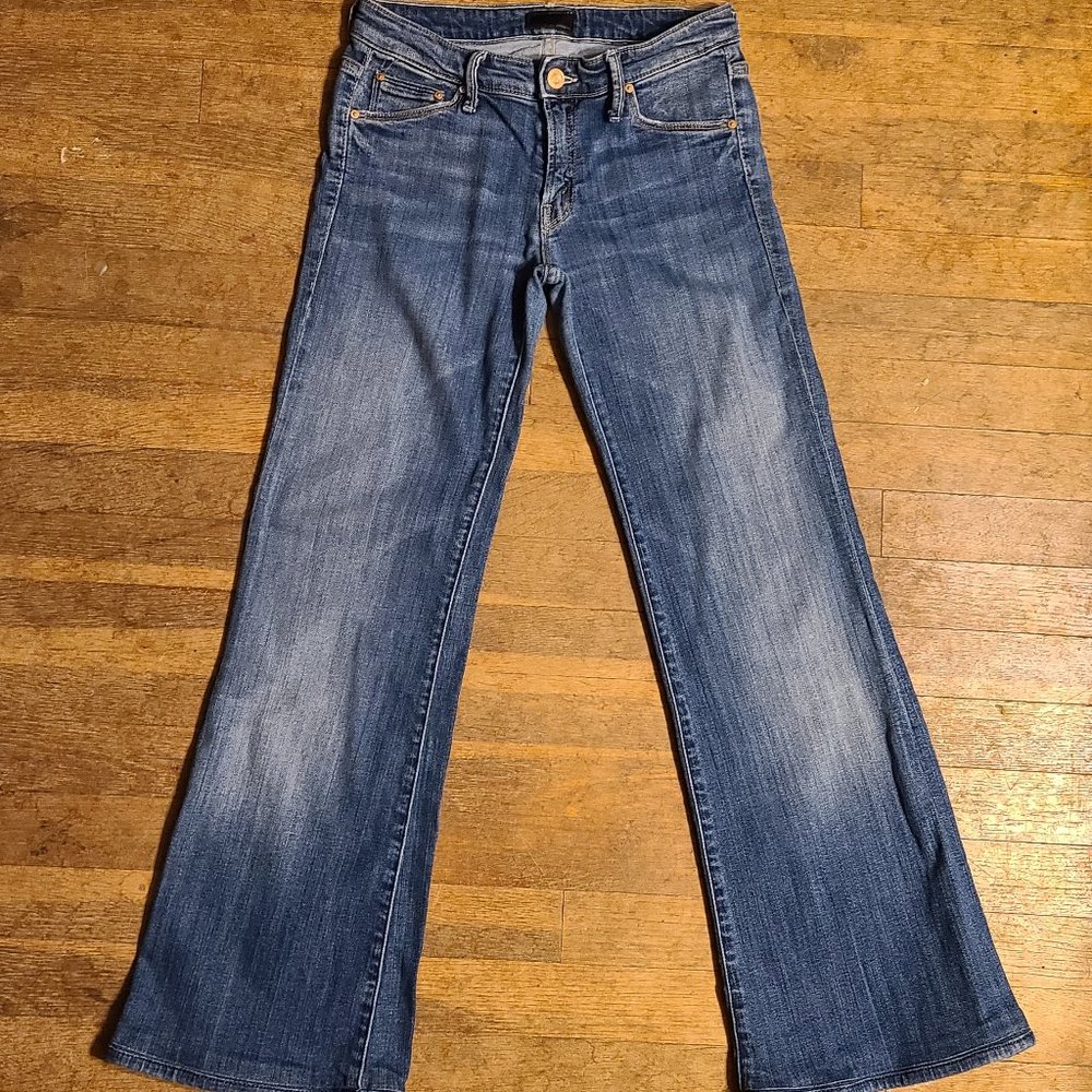 MOTHER THE WILDER Medium Kitty Bell Bottom Trouser jeans Flares 26 Short - Picture 2 of 9
